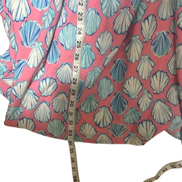 Simply Southern Pink and Blue Shell Swim Coverup Sz small back tie tassels - Picture 7 of 8